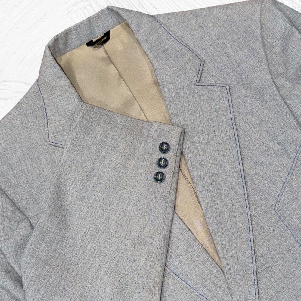 Vintage‎ 60s 70s HBarC Ranchwear Polyester Western Blazer Rockabilly 44L Blue